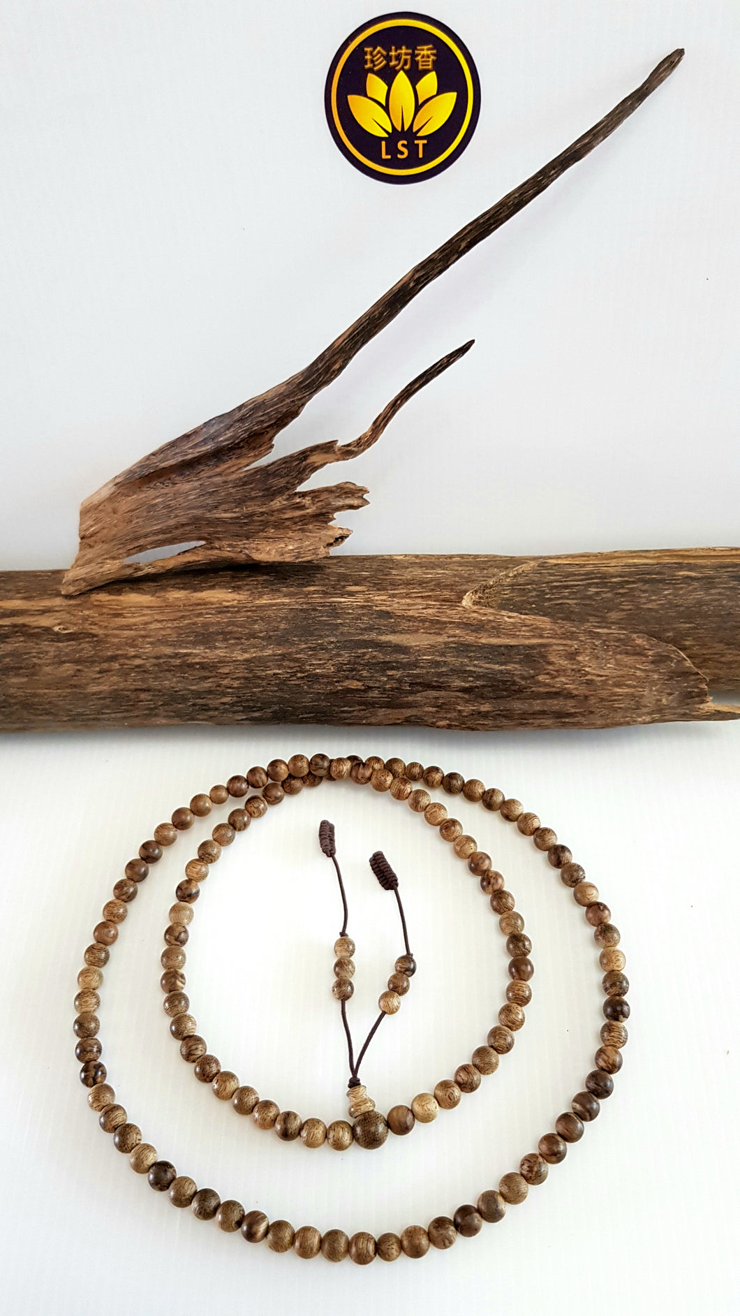 🌱 Agarwood Necklace Tarakan Milk Aroma 7mm 12.2g 108 Beads Necklace (B)